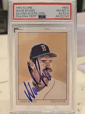 1990 Score #683 Wade Boggs Autograph Auto Card PSA/DNA AUTO 9! • $9.50