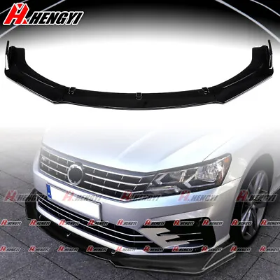 For VW Passat B8 2015-2021 Sedan Front Lip Splitter Body Kit Gloss Black • $69.99