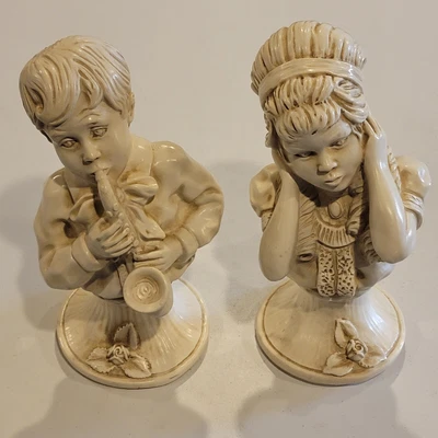 $14.99 • Buy Boy With Saxophone + Girl Covering Ears STATUES 1971 UNIVERSAL KENDRICK VINTAGE