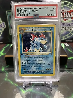 $298 • Buy Pokémon Feraligatr 1st Edition Neo Genesis Holo Rare 2000 #4 PSA 9 Mint