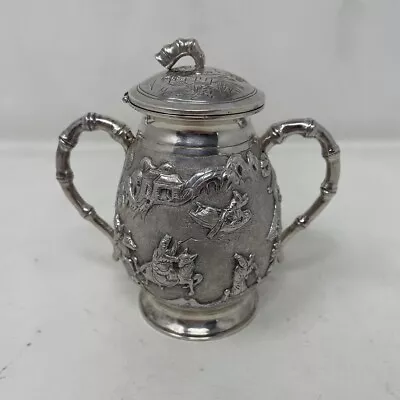 Antique Chinese Silver Pot With Lovely Decoration Qing Dynasty • $1.23