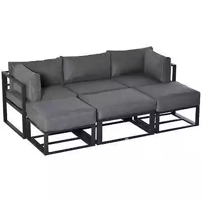 Garden Daybed 6 Piece Outdoor Sectional Sofa Set Aluminum Patio Set Furniture • £628.99