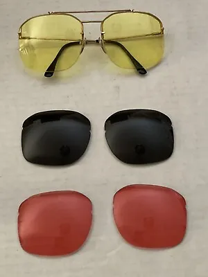 Vintage Bob White Shooting & Sports Glasses Red Yellow Dark 3 Lens Case EUC • $59.97