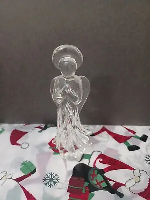 Vintage Murano Style Hand Blown Art Clear Glass Angel Figurine Praying 6  • $8.25