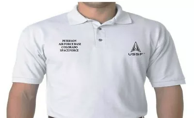 Space Force Peterson Air Force Base Colorado Embroidered Polo Shirt • $48.95