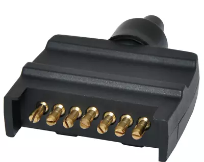 $7.44 • Buy Black 7 Pin Flat Plug Male Connector Caravan Trailer Adapter Boat Quick Fit Camp