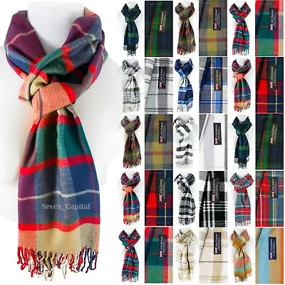 Mens Womens Winter Warm SCOTLAND Made 100% CASHMERE Scarf Scarves Plaid Wool • $7.49