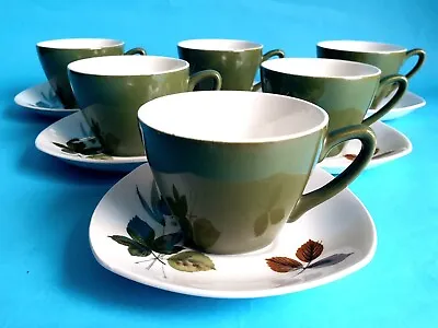 Vintage Midwinter 'Riverside' Coffee Cups & Saucers X 6 Designed By John Russel • £7.99