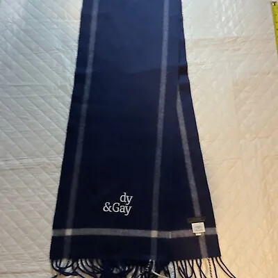 J.Crew Collection C Cashmere Blue Scarf With Embroidery Sign “ Dy & Gay” • $22
