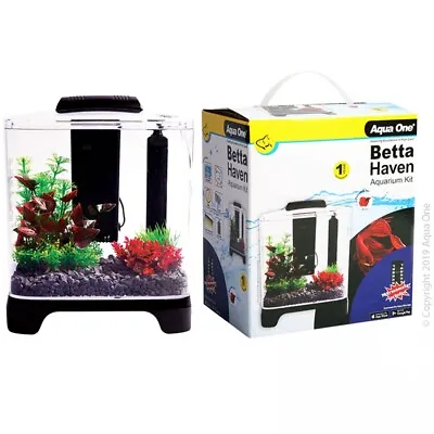  Aqua One 5L Haven Betta Tank Inc Filter Heater LED - Fighter Fish Aquarium • £32.99