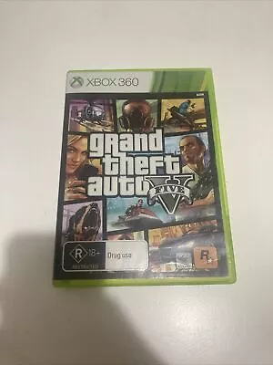 Grand Theft Auto V 5 (XBox 360 PAL) R18+  W/ Manual & Map - Excellent Condition • $13.95