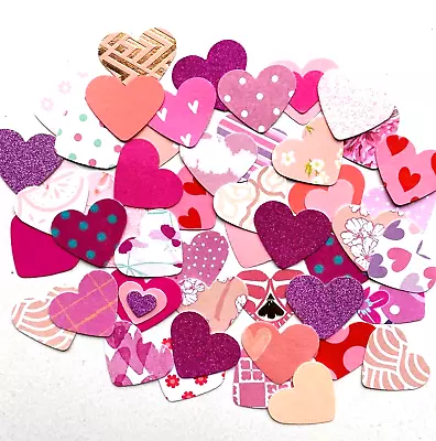 50 Pink Card Hearts Card Making Shapes Love Hearts Scrapbook Shapes Free Postage • £1.70