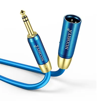 NUOSIYA XLR To Jack 1m 2 Pack XLR To 3.5mm Jack Cable 1/8  TRS To XLR Male • £9.50