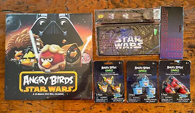 5 Piece Angry Birds Puzzle Erasers Space + 2013 Star Wars Calendar + School Kit • $25