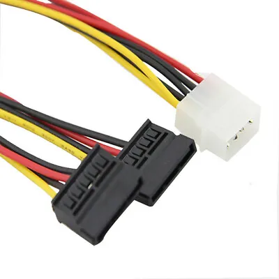 3x 6  Inch 4pin Molex Male To Dual 15-pin SATA Female Connector-USA Shipper! • $9