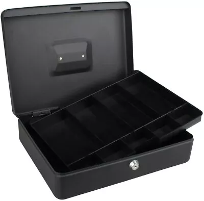 £9.99 • Buy 6/8/12  Inch Small Key Lock Petty Cash / Piggy Bank Money Box Tin Safe Lockable