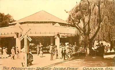 Carousel Amusement Idora Park Oakland California Vintage Postcard (k505) • $20