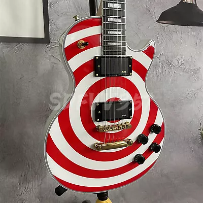 Bullseye Zakk Wylde LP Electric Guitar White&Red HH Pickups Gold Part 6 String • $265