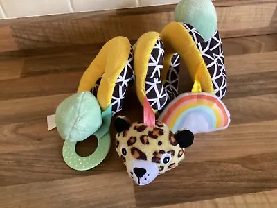 Go Play Baby Sensory Leopard Rainbow Soft Toy Cot Pram Spiral • £5.99