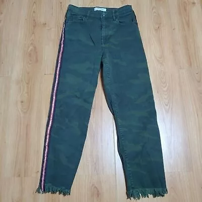 Zara Camouflage Cropped Straight Pants Size 2 Raw Hem • $6.99