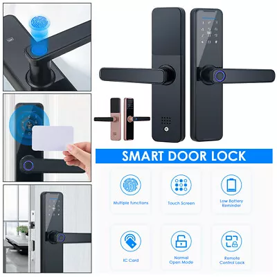 Electronic Home Security Lock Digital Smart Door Lock Fingerprint APP Card Key • £56.99