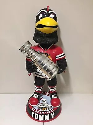 TOMMY HAWK Chicago Blackhawks Mascot 36 H Bobblehead 2015 Stanley Cup Trophy • $1399.95