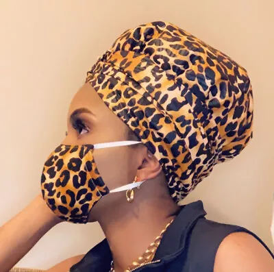 $22 • Buy Beautiful Premium African 100% Cotton Ankara Head Wrap Satin Lined And Mask