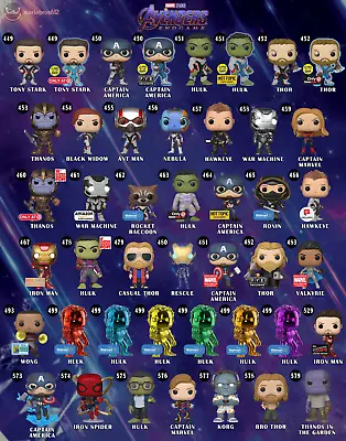 Marvel Funko Pop! Avengers Endgame. Thor Captain America Iron Man Hulk Various. • $5