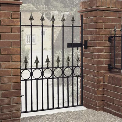 WROUGHT IRON METAL GARDEN SIDE GATE Fortress 2ft6-3ft4 • £239.99