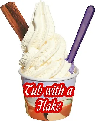 Tub With A Flake Ice Cream Sticker Decal Cut • £3.49