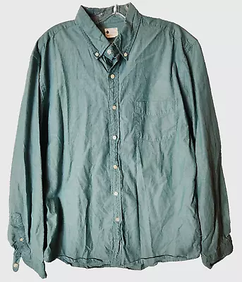 J.Crew Long Sleeve Button Shirt Men's Size Large Oxford Tailored Green • $14.84