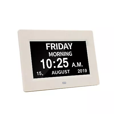 7 Inch Alarm Clock Calendar Day Clock For Dementia Elderly Visually Impaired NEW • £30.32