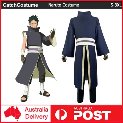 Anime Naruoto Akatsuki Ninja Uchiha Obito Cosplay Costume Kimono Halloween Suit • $79.99