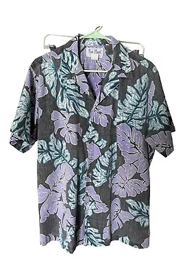 VTG Kai Nani Mens Floral Hawaiian Palm Shirt Size Large USA Made • $29