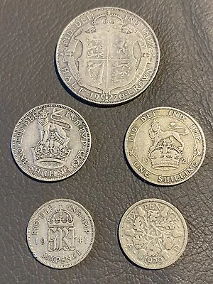 Old English  Silver Coins Half Crown Shilling Six Pence (A2) • £15