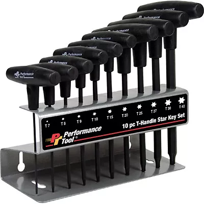 Performance Tool W80276 10 Pc T-Handle Star Wrench Set - 10 Piece • $25.03