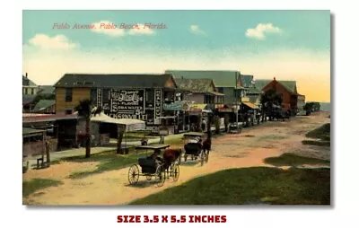 Pablo Ave. Pable Beach Florida Fridge Magnet Old Postcard Image • $6.95