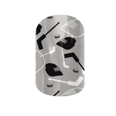 $3.90 • Buy 🦊 Jamberry Nail Art Wraps Half Sheet Hockey Glossy Grey Sports Themed Vinyl