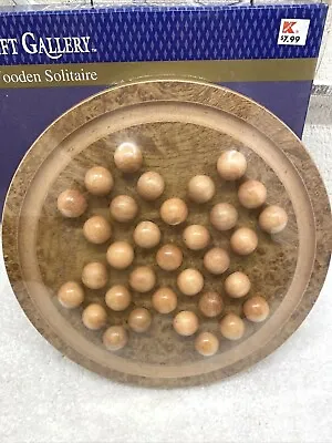 Vintage Wooden Solitaire Game. Wood Marbles NOS From Game Gallery K-Mart Sealed • $14.95