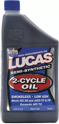 LUCAS OIL 10110 Semi Synthetic 2-Cycle 2-Stroke Motorcycle Engine Motor Oil 1 Qt • $14.99