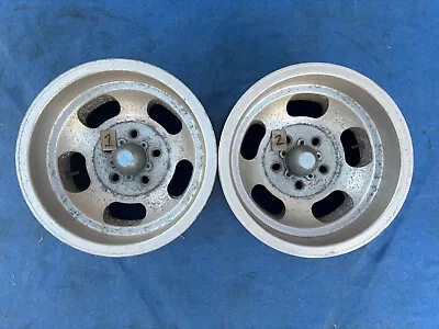 (2) VINTAGE SHELBY CAL 500 MAG 15  WHEELS RIMS 5X4.75 & 5X5 CHEVY PONTIAC 15x8.5 • $397