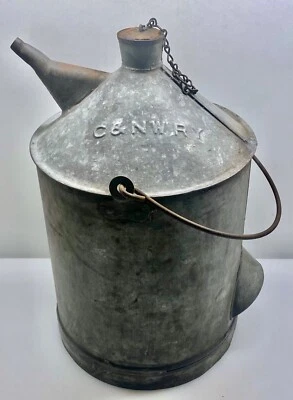 $58.88 • Buy Railroad Train Collectible ~ Vtg Chicago Northwestern Railway Galvanized Oil Can