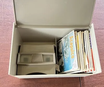 Vtg Sawyer's Deluxe View Master In Original Bakelight Storage Case Plus 12 Reels • $99