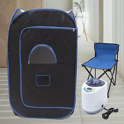 Black Home Portable Steam Sauna Tent Personal Sauna Room Full Body Spa 1000W 2L • $114