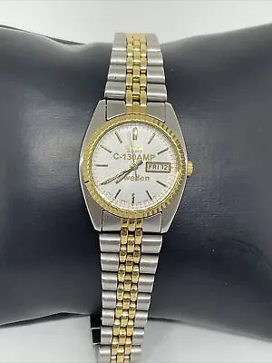 Vintage Rare Seiko C-130 AMP Ladies Calendar Watch - Goldtone & Silvertone Band • $99.99