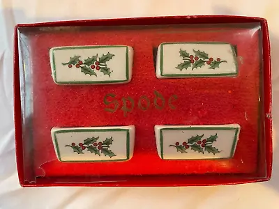 4 Vintage Spode Christmas Place Card Holders • $40