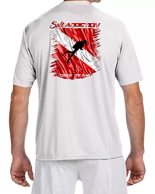 Salt Addiction T Shirt Short Sleeve MicroFiber Dive Flag Diving Scuba   30  • $18.99