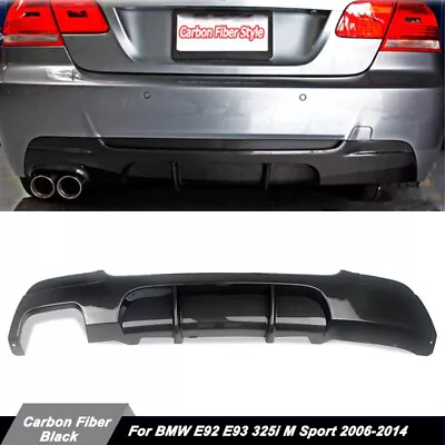 Rear Bumper Diffuser Carbon Look ABS For 2007-2013 BMW 3 Series E92 E93 M Sport • $132.99