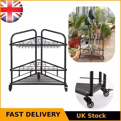 Garden Tool Organizer Rolling Corner Tool Storage Rack Tool Tower Garage Holder • £17.99