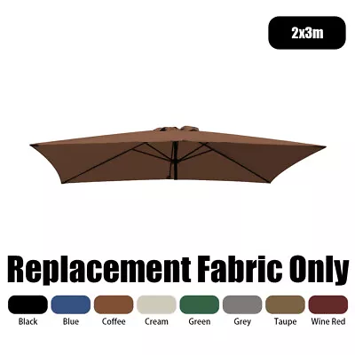 2.5/2.7/3m Garden Round Parasol Patio 2x3m Rectangle Umbrella Replacement Fabric • £23.95